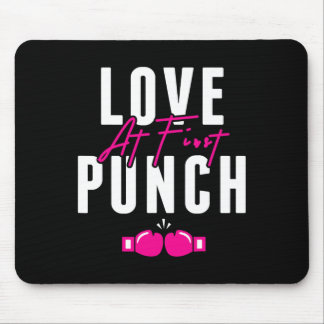 Love At First Punch Girl Kickboxing Cardio Workout Mouse Pad