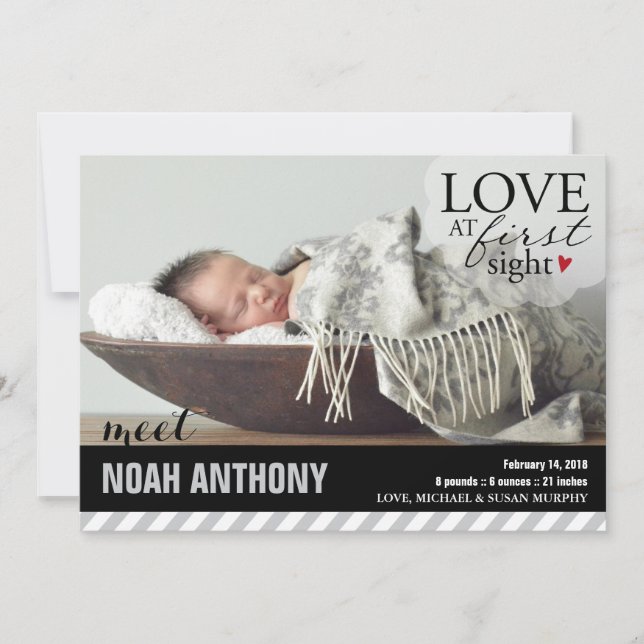 Love at First Sight | Baby Announcement (Front)