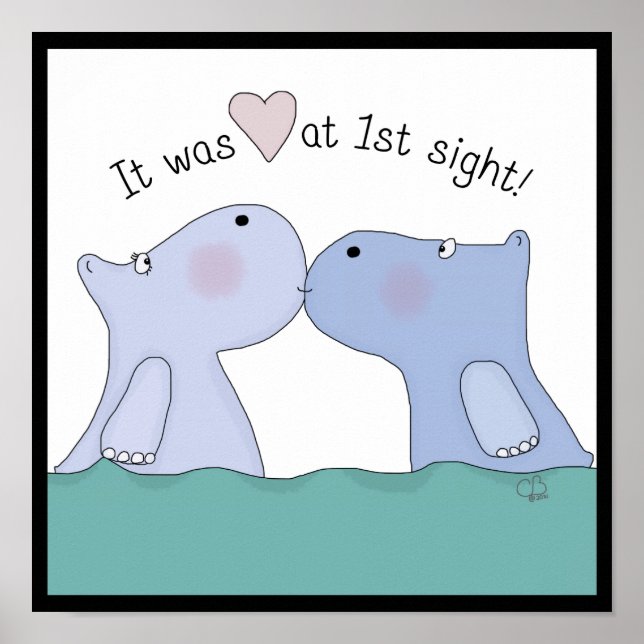 Love at First Sight Hippos Poster (Front)