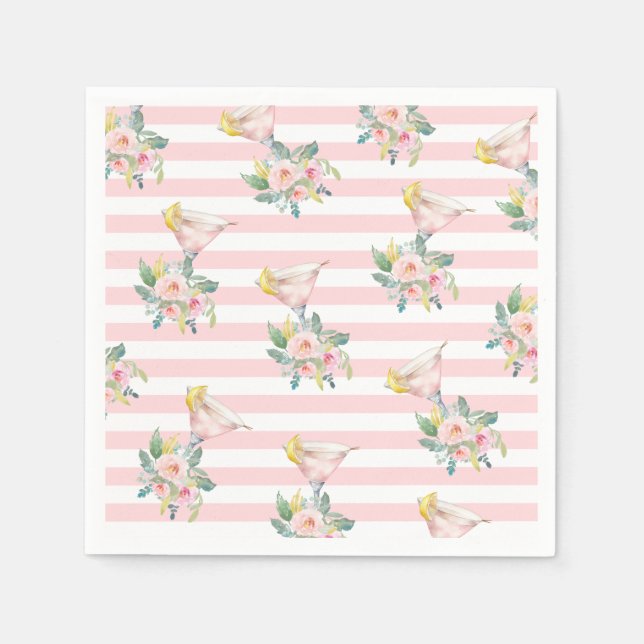 Love at First Sip Bright Cocktail Bridal Shower Napkin (Front)