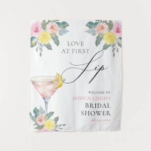 Love at First Sip Bright Cocktail Bridal Shower Tapestry