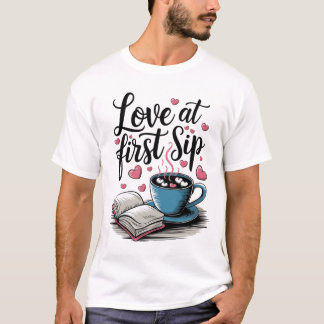 Love at First Sip – Funny Coffee Lover Shirt