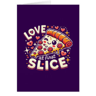 Love at First Slice, Cute Funny Pizza Lover Humour