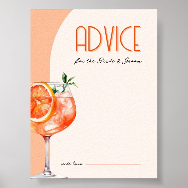 Love at First Spritz Advice for the Bride & Groom Poster (Front)