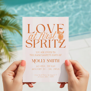 Love at First Spritz Bachelorette Invitation