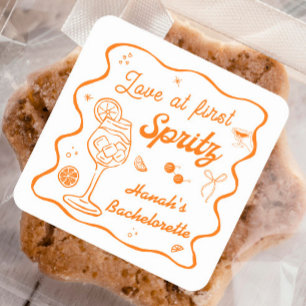 Love at first spritz Bachelorette Party Square Sticker