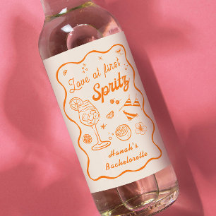Love at First Spritz Bachelorette party Wine Label