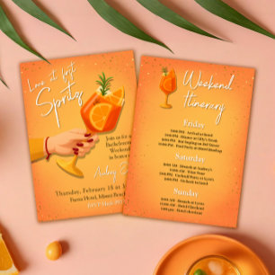 Love at First Spritz Bachelorette Weekend Invitation