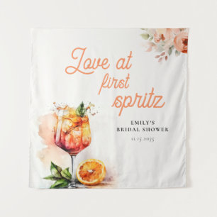 Love at First Spritz Bridal Shower Backdrop Tapestry