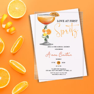 Love at First Spritz Bridal Shower Cocktail Drink Acrylic Invitations