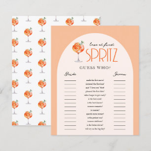 Love at First Spritz Bridal Shower Guess Who Game