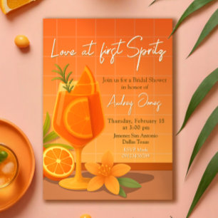 Love at first Spritz Bridal Shower Invitation