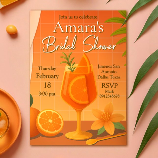 Love at first Spritz Bridal Shower Invitation (Love at first Spritz Bridal Shower Invitation)