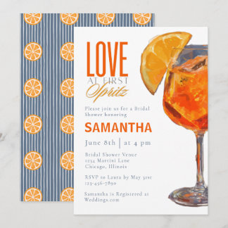 Love at First Spritz Bridal Shower invitation