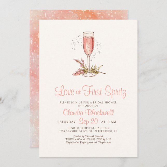 Love at First Spritz Bridal Shower Invitation (Front/Back)