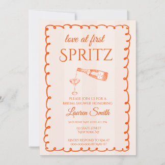 Love at First Spritz Bridal Shower Invitation