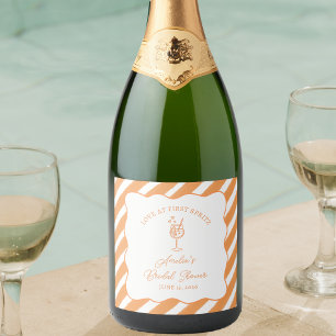 Love at First Spritz Bridal Shower Italian Aperol Sparkling Wine Label