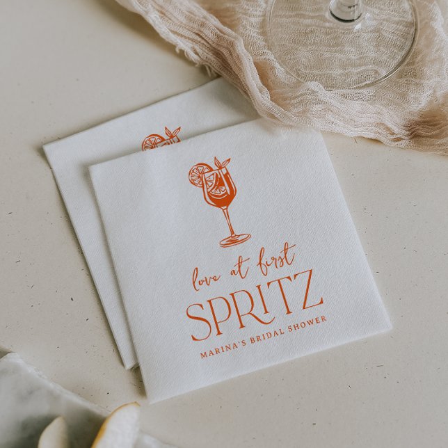 Love at First Spritz Bridal Shower  Napkin (Creator Uploaded)