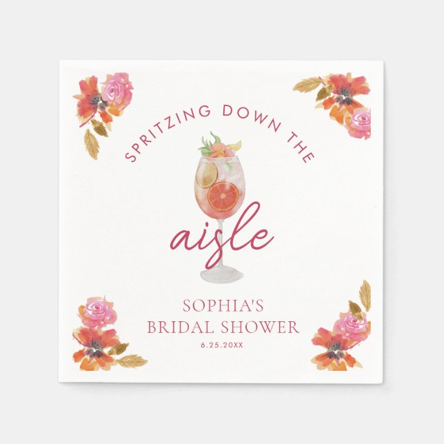 Love at First Spritz Bridal Shower  Napkin (Front)