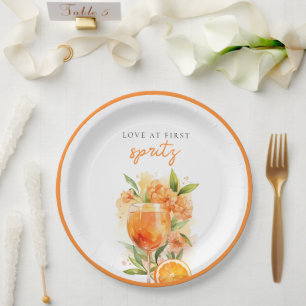 Love at First Spritz Bridal Shower Paper Plate