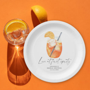 Love at first spritz Bridal shower Paper Plate