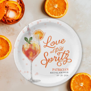 Love at First Spritz Bridal Shower Paper Plate