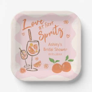 Love at First Spritz Bridal Shower Paper Plates
