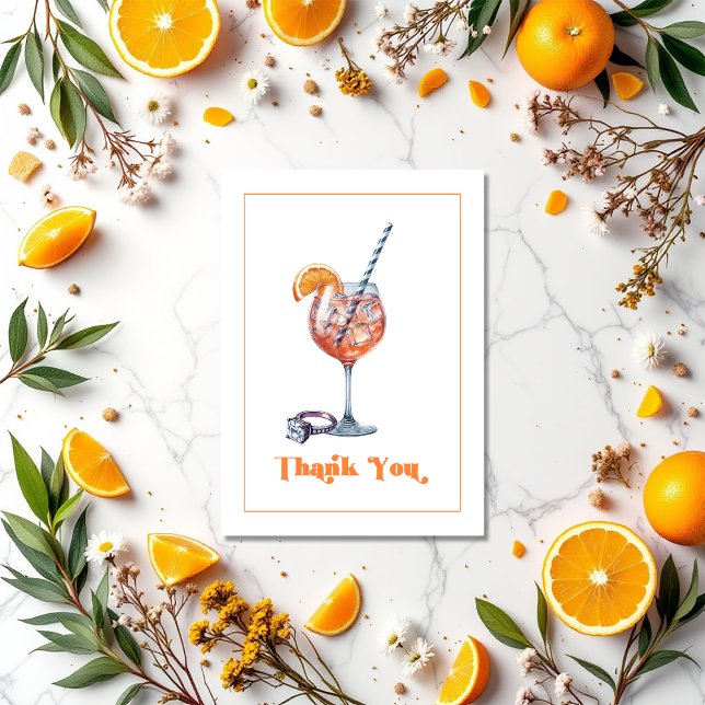 Love at First Spritz Bridal Shower Photo Thank You Card (Love at First Spritz Bridal Shower Photo Thank You Card)