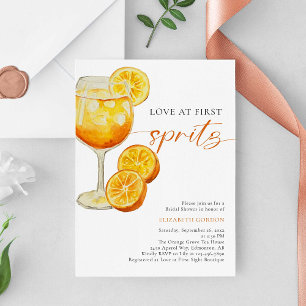 Love at First Spritz Bridal Shower Simple Elegant Invitation