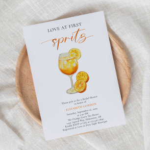 Love at First Spritz Bridal Shower Simple Elegant Invitation