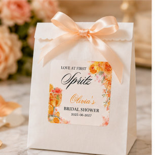 Love at First Spritz Bridal Shower  Square Sticker