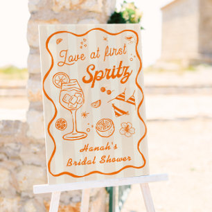 Love at First Spritz Bridal Shower Welcome Acrylic Sign