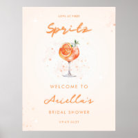 Love at First Spritz Bridal Shower Welcome Sign 