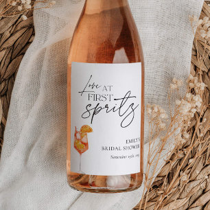 Love at First Spritz Bridal Shower Wine Label