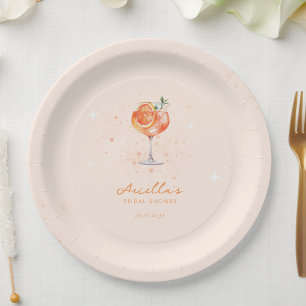 Love at First Spritz Citrus Drink Bridal Shower Paper Plate