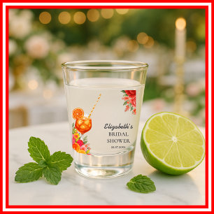 Love at First Spritz Citrus Orange Bridal Shower Shot Glass