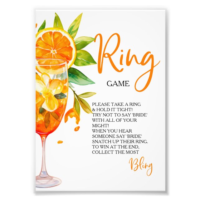 Love at First Spritz Citrus Ring Game Hunt Rings Photo Print (Front)