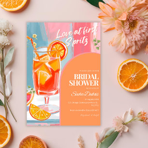 Love at first spritz citrus tropical bridal shower invitation