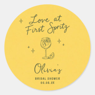 Love at First Spritz Classic Round Sticker