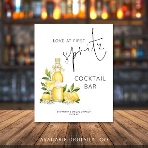Love at First Spritz Cocktail Bar Bridal Shower Poster