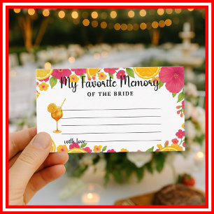 Love at First Spritz Favourite Memory of Bride Gam Enclosure Card
