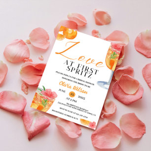 Love at First Spritz Floral Cocktail Bridal Shower Invitation
