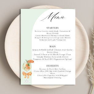 Love At First Spritz Green Arch Bridal Shower Menu