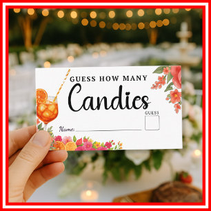 Love at First Spritz Guess How Many Candies Bridal Enclosure Card