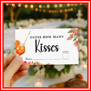 Love at First Spritz Guess How Many Kisses Bridal Enclosure Card
