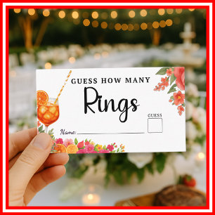 Love at First Spritz Guess How Many Rings Bridal Enclosure Card