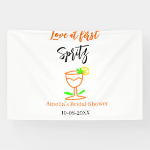 Love at first spritz orange black bridal shower gl banner