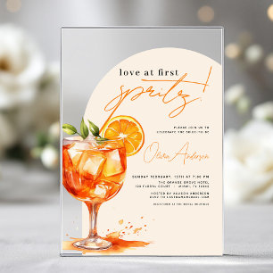 Love at First Spritz Orange Bridal Shower  Acrylic Invitations