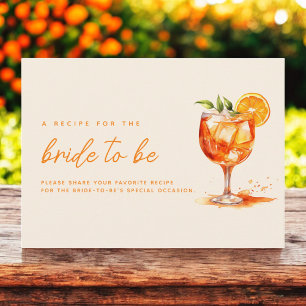 Love at First Spritz Orange Bridal Shower  Enclosure Card