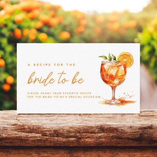 Love at First Spritz Orange Bridal Shower  Enclosure Card
